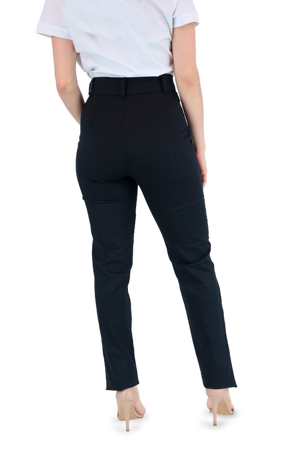 Pantalon Color Negro De Vestir Con Bolsas Stretch Para Dama